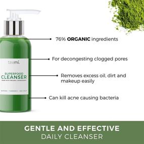 img 3 attached to 🌿 Organic Acne Face Wash for Makeup Removal - Teami Facial Cleanser with Salicylic Acid, Aloe, Matcha & Sea Kelp: The Ultimate Hydrating Solution for Women with All Skin Types