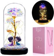 🌹 ladada galaxy rose crystal rose gift: color-changing led light string on unique glass rose - perfect gifts for women on christmas, wedding, valentine's day, anniversary, and birthday logo