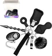 🔒 10 in 1 self defense kit for women and kids – includes airtag case, personal alarm, keychain, whistle (black) logo