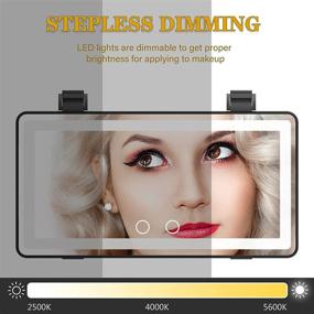 img 3 attached to Enhance Your Drive with Car Visor Vanity Mirror: Rechargeable LED Makeup Mirror for Sun Visor, Dimmable 3 Light Modes, Compact & Convenient - Black