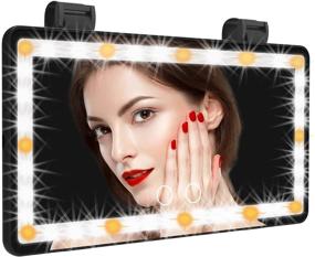 img 4 attached to Enhance Your Drive with Car Visor Vanity Mirror: Rechargeable LED Makeup Mirror for Sun Visor, Dimmable 3 Light Modes, Compact & Convenient - Black