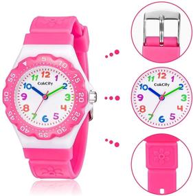 img 1 attached to Cute Cartoon Waterproof Children's Watch - CakCity Analog Wrist Watch for Little Boys and Girls, Ideal Time Teacher for Kids Aged 3-10 Years