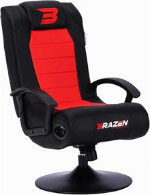 img 4 attached to 🎮 BraZen Stag 2.1 Bluetooth Gaming Chair - Red/Black - Immersive Surround Sound Experience