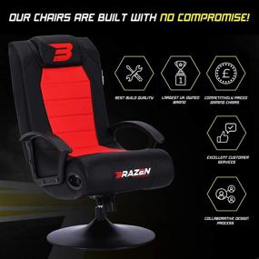 img 1 attached to 🎮 BraZen Stag 2.1 Bluetooth Gaming Chair - Red/Black - Immersive Surround Sound Experience