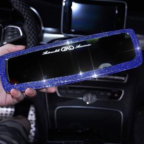 img 1 attached to YIDEXIN Блинг автомобильные аксессуары для женщин и мужчин Россыпь автомобильного заднего зеркала Кристальное бриллиантовое заднее зеркало крышки для женщин (синий)