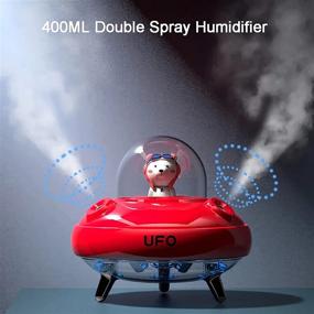 img 3 attached to 🛸 400ML Cute UFO Pink Household Humidifier with Night Light, Automatic Timing Shutdown, Silent Air Humidification - Ideal for Baby Bedroom, Plant, and Office