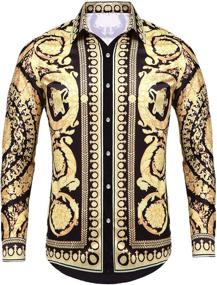 img 4 attached to 👔 Pacinoble Fashion Vintage Italian Button Up Men's Clothing: Stylish Shirts for Classic Elegance