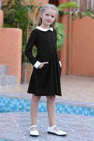 img 1 attached to Stylish GORLYA Sleeve Vintage Pockets GOR1006 Girls' Clothing: Perfect Blend of Comfort and Fashion!