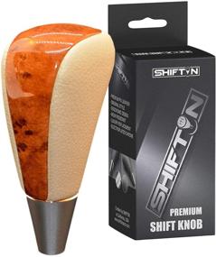 img 4 attached to SHIFTIN Leather Wood Gear Shift Knob For Toyota Avalon Yaris 4Runner Land Cruiser Sienna Camry Solara Tacoma And Lexus ES300 ES330 GS300 GS400 GS430 SC300 SC400 (Beige Leather/Birds Eye Walnut)