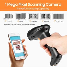 img 1 attached to 🔍 Tera Extreme Performance High-Density 2D Barcode Scanner with Wireless Charging Cradle - Scanning While Charging, High-Resolution Optical Lens, 328ft Long Transmission Range - Handheld Desktop QR Barcode Reader