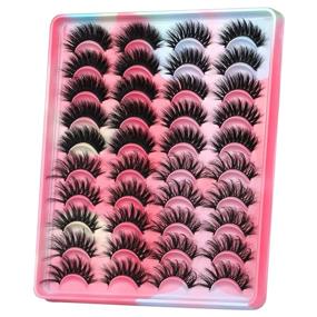 img 1 attached to 20 Pairs of Natural Volume Faux Mink Lashes: Flawless Fluffy Fake Eyelashes Pack with 4 Variety Lashes and 3D Eye Lash Strip