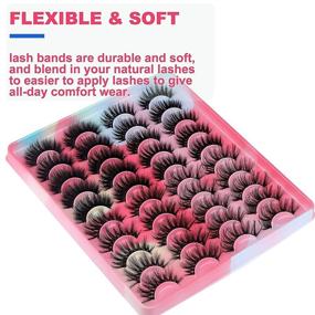 img 2 attached to 20 Pairs of Natural Volume Faux Mink Lashes: Flawless Fluffy Fake Eyelashes Pack with 4 Variety Lashes and 3D Eye Lash Strip