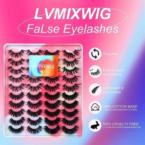 img 3 attached to 20 Pairs of Natural Volume Faux Mink Lashes: Flawless Fluffy Fake Eyelashes Pack with 4 Variety Lashes and 3D Eye Lash Strip