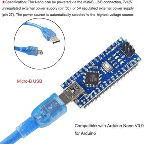 img 1 attached to 🔌 Набор из 2 плат микроконтроллера Na no V3.0 с ATmega328P, чипом CH340G, 5V 16МГц, включая 2 USB-кабеля длиной 245 мм - совместим с Arduino