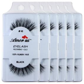 img 2 attached to 👁️ Amorus #43: Authentic Indonesian-Made 100% Human Hair False Eyelashes - Set of 6 Pairs