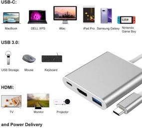 img 2 attached to 🔌 DDIDA USB C to HDMI Multiport Adapter: 3-in-1 Hub for 4K Video, HDMI/USB 3.0/3.1, PD Quick Charging - MacBook/Pro, Samsung Galaxy, Google Pixel