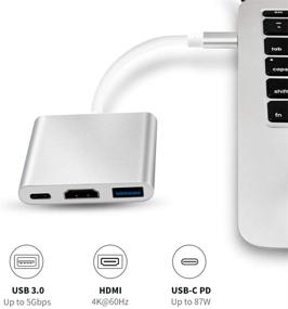 img 3 attached to 🔌 DDIDA USB C to HDMI Multiport Adapter: 3-in-1 Hub for 4K Video, HDMI/USB 3.0/3.1, PD Quick Charging - MacBook/Pro, Samsung Galaxy, Google Pixel