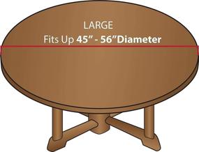 img 1 attached to 🎄 Deluxe Elastic Edged Flannel Backed Vinyl Fitted Table Cover - Christmas Flower Pattern - Large Round - Fits Tables 45-56 Inches Diameter