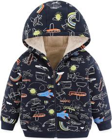 img 4 attached to 🦖 Dinosaur Sherpa Fleece Jacket: Boys' Clothing for Warm and Stylish Jackets & Coats