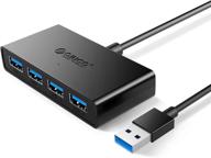 💻 orico 4-port usb 3.0 hub with power supply port - black (ultra-slim, laptop/imac/surface pro/xps compatible) логотип