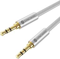 🎧 syncwire 3.5mm audio cable - 1.6ft nylon braided aux cord for car, headphone, home stereos - silver logo