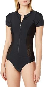 img 2 attached to Malibu Zip One Piece Swimsuit for Women with Short Sleeves