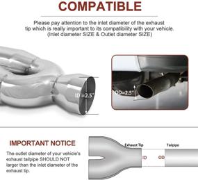 img 1 attached to 🚗 JINSANITY Dual Exhaust Tip - Single Wall Slant, Rolled Edge | 2.5 Inch Inlet, 3 Inch Outlet, 9.5 Inch Length | 304 Polished Stainless Steel, Weld-On Design | High-Quality, 1.2MM Thickness