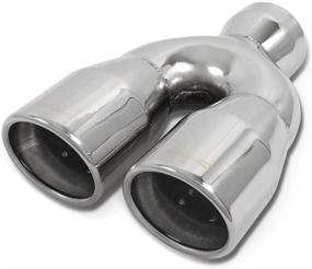 img 4 attached to 🚗 JINSANITY Dual Exhaust Tip - Single Wall Slant, Rolled Edge | 2.5 Inch Inlet, 3 Inch Outlet, 9.5 Inch Length | 304 Polished Stainless Steel, Weld-On Design | High-Quality, 1.2MM Thickness