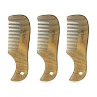 🧔 set of 3 mini sandalwood beard combs and pocket combs by bfwood - ideal for mustache care and grooming logo