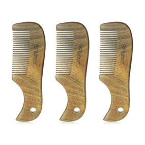 img 4 attached to 🧔 Set of 3 Mini Sandalwood Beard Combs and Pocket Combs by BFWood - Ideal for Mustache Care and Grooming