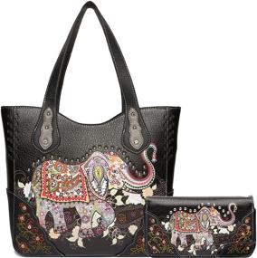 img 4 attached to Elephant Rhinestone Studded Concealed Shoulder