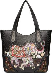img 3 attached to Elephant Rhinestone Studded Concealed Shoulder