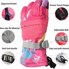 img 3 attached to Waterproof PU Touch Screen Winter Gloves for Boys, Girls, Men, Women - Momoon Ski Gloves