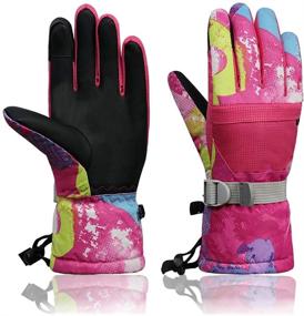 img 4 attached to Waterproof PU Touch Screen Winter Gloves for Boys, Girls, Men, Women - Momoon Ski Gloves