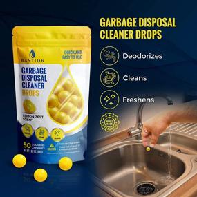 img 3 attached to 🍋 Bastion Lemon Zest Garbage Disposal Cleaner and Deodorizer Drops - 50-Count Sink Freshener Pods & Drain Odor Eliminator Balls