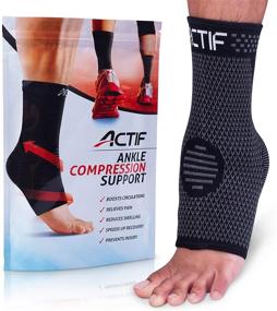 img 4 attached to 🏋️ Actif Sports Ankle Compression Sleeve - Ultimate Support for Enhanced Performance