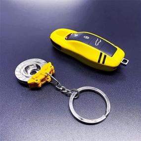 img 3 attached to Vibrant Yellow Stripes Key Cover for Porsche 911 Cayenne Panamera Macan - Premium Painted Key Case for Porsche Key Fob Shell Cover Keyless