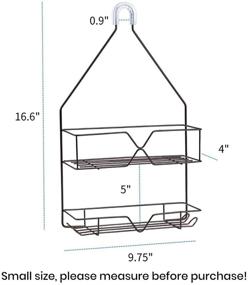 img 1 attached to 🚿 Bronze Shower Caddy: Compact Hanging Organizer with 4 Hooks for Razor & Shampoo - Rust Roof Shelf for Bathroom Storage