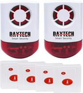 🚨 daytech strobe siren alarm button siren alarm with light for home care, loud outdoor sos alert system, 2 red flashing sirens, and 4 emergency buttons for store, hotel, jewelry shop, and security logo