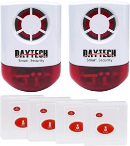 img 4 attached to 🚨 Daytech Strobe Siren Alarm Button Siren Alarm with Light for Home Care, Loud Outdoor SOS Alert System, 2 Red Flashing Sirens, and 4 Emergency Buttons for Store, Hotel, Jewelry Shop, and Security