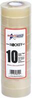 🏒 clear hockey tape - 10 pack, easy to stretch and tear for socks and gear, one size logo