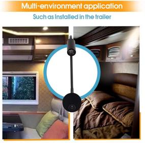 img 1 attached to ZazenTech Чтение DC 12V: Гибкая лампа с USB-портом для зарядки для RV, автомобиля, лодки - Теплый белый (Черный)