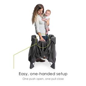 img 2 attached to 👶 4moms Breeze GO Portable Travel Playard for Baby, Infant, and Toddler - Easy One-Handed Setup by mamaRoo Makers