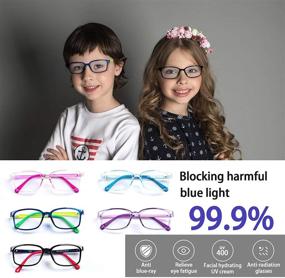 img 1 attached to 👓 Shielding Kids' Sight: Blue Light Blocking Glasses with Protective Case