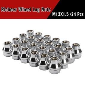 img 3 attached to 🔩 Richeer 24шт 12x1.5 Хромированные открытые гайки для колес с резьбой M12x1.5, 7 мм шпилька для установки на различные модели Toyota Tacoma 4Runner Tundra FJ Cruiser Ventury Sequoia Fortuner Land Cruiser HILUX GX460.