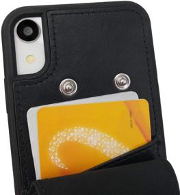 img 2 attached to 👜 Vintage Leather Crossbody iPhone XS MAX Wallet Case with Detachable Strap, Card Holders, and Button Closure - Compatible with 2018 iPhone XS MAX 6.5 inch - Black