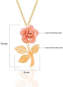 img 3 attached to 💛 GOLSHI 14k Solid Yellow Rose Gold Pendant Necklace for Women and Girls, 18-inch Length