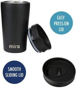 img 3 attached to ☕️ Hawaiian Blue MIRA 12 oz Stainless Steel Insulated Coffee Travel Mug for Coffee and Tea - Press Lid Tumbler - Vacuum Insulated Coffee Thermos Cup to Keep Drinks Hot or Cold