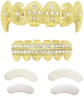 💎 gold grillz teeth set: the ultimate son's gift - custom fit 14k plated gold cruz diamonds grillz logo