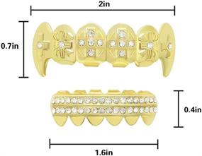 img 3 attached to 💎 Gold Grillz Teeth Set: The Ultimate Son's Gift - Custom Fit 14k Plated Gold Cruz Diamonds Grillz